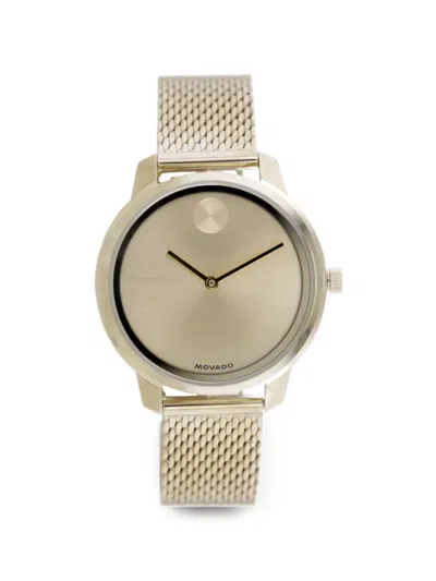 Movado Logo-detail 34mm Watch In Gold