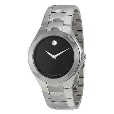 Pre-owned Movado Luno Black Museum Dial Men's Watch 0606378