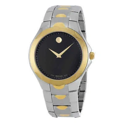 Pre-owned Movado Luno Sport Black Dial Two-tone Men's Watch 0606906