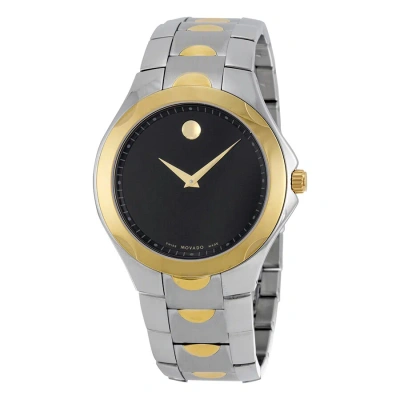 Movado Luno Sport Black Dial Two-tone Men's Watch 0606906 In Two Tone  / Black / Gold / Gold Tone / Yellow