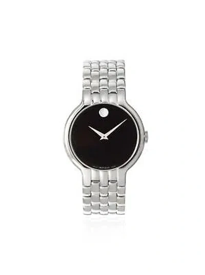 Pre-owned Movado Men's 606337 Classic Silver/black Stainless Steel Watch