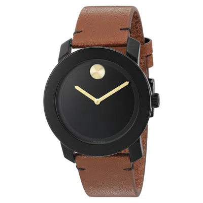 Movado Men's Black Dial Watch In Brown