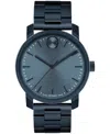 Movado Men's Bold Access Swiss Quartz Ionic Plated Blue Steel Watch 41mm In Blue