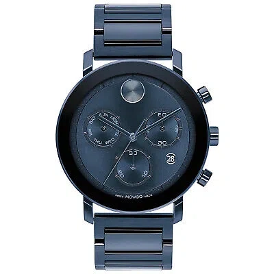 Pre-owned Movado Men's Bold Blue Dial Watch - 3600812