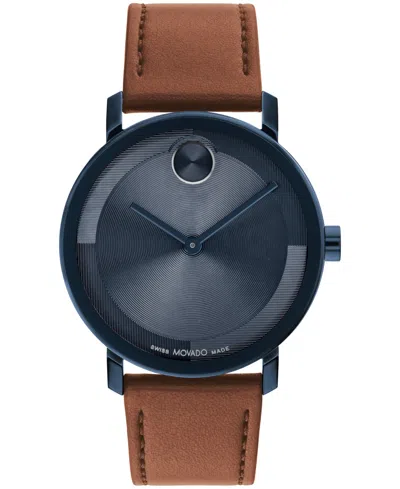 Movado Men's Bold Evolution 2.0 Swiss Quartz Cognac Leather Watch 40mm