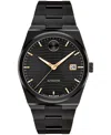 Movado Men's Bold Quest Swiss Automatic Ionic Plated Black Steel Watch, 39mm In Black