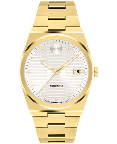 MOVADO MEN'S BOLD QUEST SWISS AUTOMATIC IONIC PLATED LIGHT GOLD STEEL WATCH, 39MM