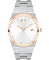 Movado Men's Bold Quest Swiss Quartz Stainless Steel Watch 40mm In Silver-tone