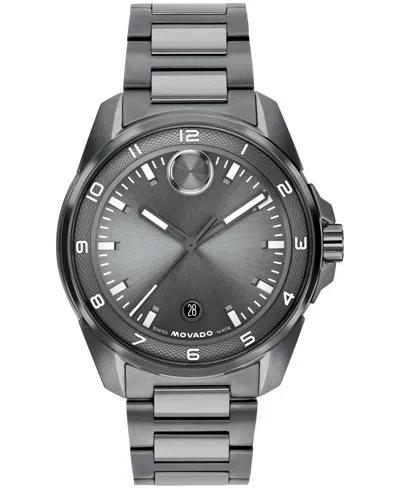 Movado Men's Bold Verso S Swiss Quartz Ionic Plated Grey Steel Watch, 42mm In Gray