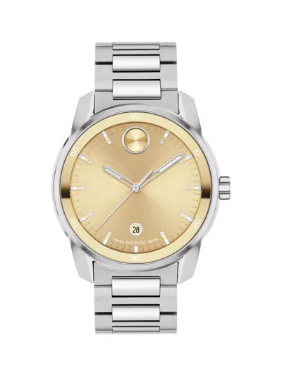 Movado Men's Swiss Bold Verso Stainless Steel Bracelet Watch 42mm In Two Tone Gold