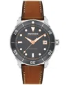 Movado Men's Calendoplan S Swiss Automatic Cognac Leather Watch, 40mm