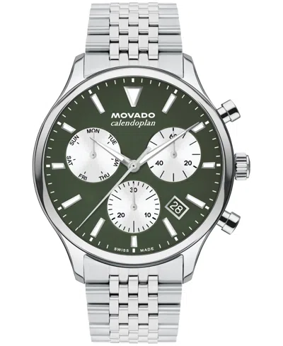 Movado Men's Calendoplan Swiss Quartz Chrono Stainless-steel Watch, 43mm In Metallic