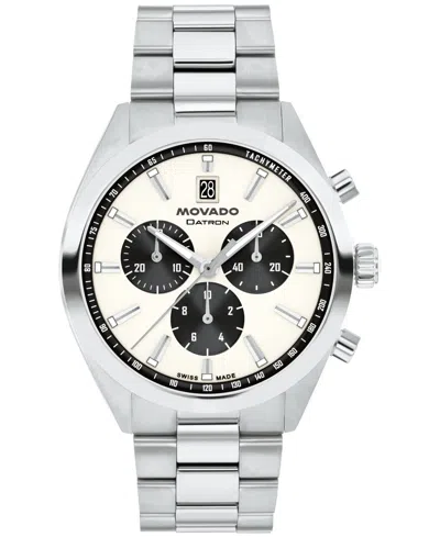 Movado Men's Datron Swiss Quartz Chrono Stainless Steel Watch 41mm In Silver-tone