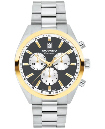 Movado Men's Datron Swiss Quartz Chronograph Stainless-steel Watch, 41mm In Silver-tone