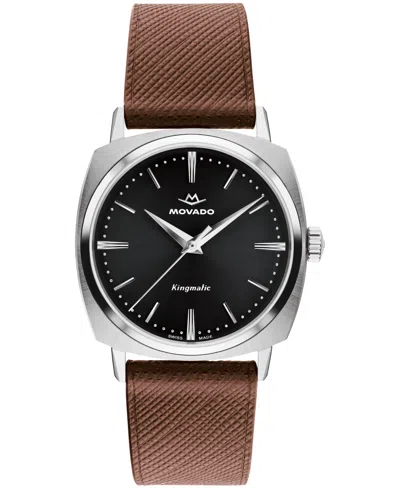 Movado Men's Kingmatic Swiss Automatic Brown Leather Watch 35mm