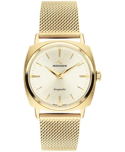 Movado Men's Kingmatic Swiss Automatic Ionic Plated Light Yellow Gold Steel Watch 35mm