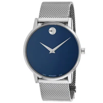 Pre-owned Movado Men's Museum Blue Dial Watch - 607349