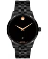Movado Men's Museum Classic Swiss Automatic Black Pvd Watch, 40mm In Black