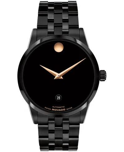 Movado Men's Museum Classic Swiss Automatic Black Pvd Watch, 40mm