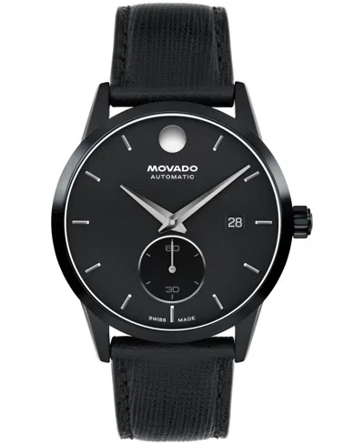 Movado Men's Museum Taga Swiss Automatic Black Leather Watch 40mm