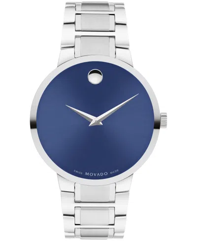 Movado Men's Portfolio Swiss Quartz Stainless Steel Watch 40mm In Silver-tone