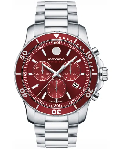 Movado Men's Series 800 Swiss Quartz Chronograph Performance Steel Watch, 42mm In Silver-tone