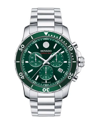 Movado Men's Swiss Series 800 Stainless Steel Bracelet Diver Watch 40mm In Green