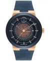 MOVADO MEN'S SWISS AUTOMATIC BOLD FUSION BLUE RUBBER STRAP WATCH 44MM