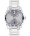 Movado Men's Swiss Bold Verso Stainless Steel Bracelet Watch 42mm In Silver-tone