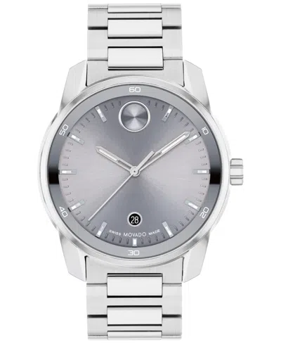 Movado Men's Swiss Bold Verso Stainless Steel Bracelet Watch 42mm In Silver-tone