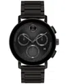 Movado Bold Evolution Black Chronograph Dial Steel Men's Watch 3600684 In Black