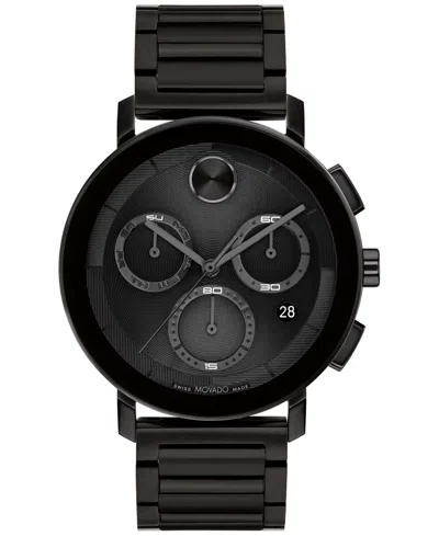 MOVADO MEN'S SWISS CHRONOGRAPH BOLD EVOLUTION 2.0 BLACK ION PLATED STEEL BRACELET WATCH 42MM