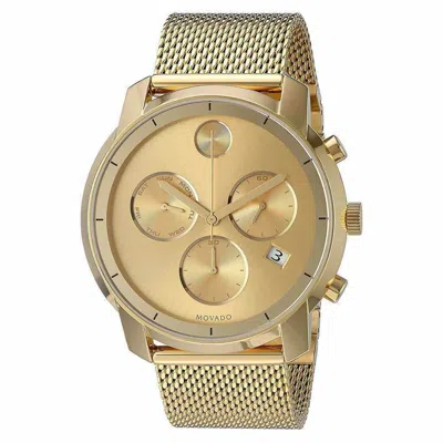 Pre-owned Movado Men's Swiss Quartz Gold Tone Stainless Mesh Strap Chrono Watch 3600372