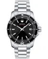 Movado Men's Swiss Series 800 Stainless Steel Bracelet Diver Watch 40mm In Silver Black