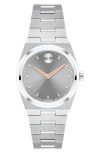 Movado Women's Bold Quest Swiss Quartz Stainless-steel Watch, 28mm In Metallic