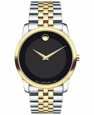 Pre-owned Movado Museum 0606899 Two Tone Classic Watch With Concave Dot Museum Dial