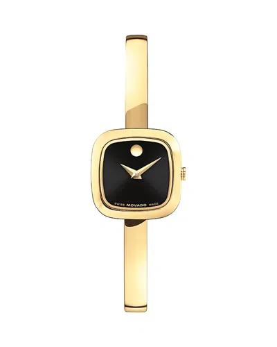 Movado Museum Bangle Cushion Watch, 22mm X 27mm In Black