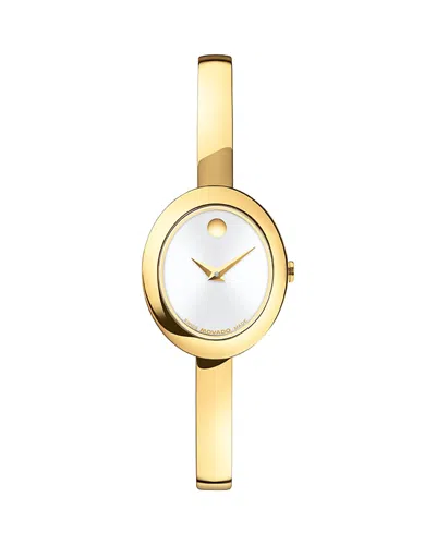 Movado Museum Bangle Oval Watch, 22mm X 26mm In Gold