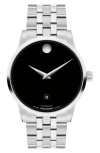 Movado Men's Museum Classic Swiss Automatic Stainless-steel Watch, 40mm In Black/silver