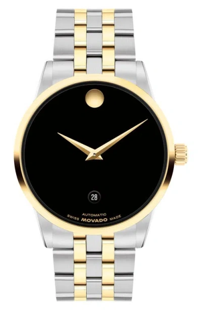 Movado Museum Classic Automatic Bracelet Watch, 40mm In Black/two Tone