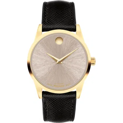 Movado Museum Classic Automatic Leather Strap Watch, 33mm