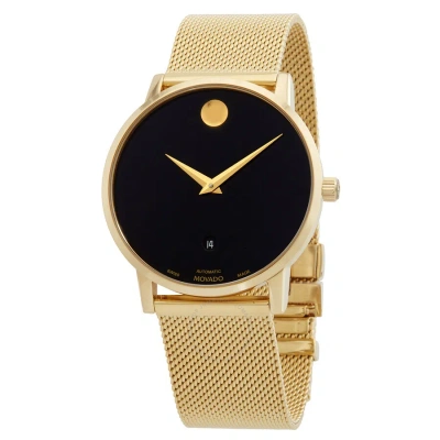 Movado Museum Classic Automatic Men's Watch 0607632 In Black / Gold Tone / Yellow