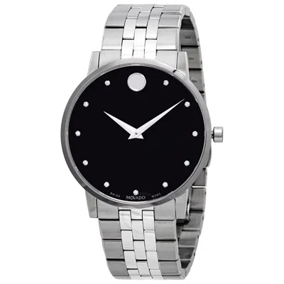 Movado Museum Classic Black Dial Men's Watch 0607201 In Silver Tone/black