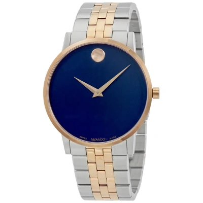Movado Museum Classic Blue Dial Two-tone Men's Watch 0607267 In Two Tone  / Blue / Gold / Gold Tone / Rose / Rose Gold / Rose Gold Tone