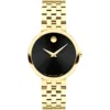 Movado Women's Museum Classic Yellow Goldtone Stainless Steel Bracelet Watch/29.5mm In Black