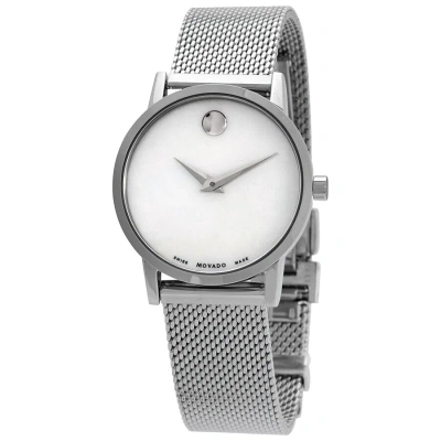 Movado Museum Classic Mother Of Pearl Dial Ladies Watch 0607350 In Mop / Mother Of Pearl / White