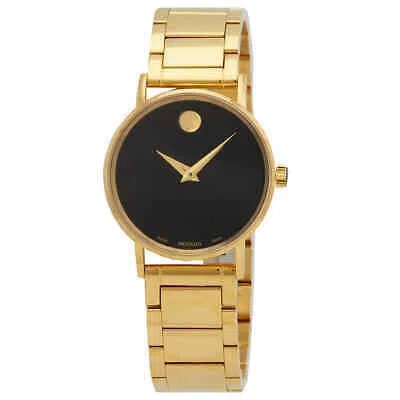 Pre-owned Movado Museum Classic Quartz Black Dial Ladies Watch 0607237