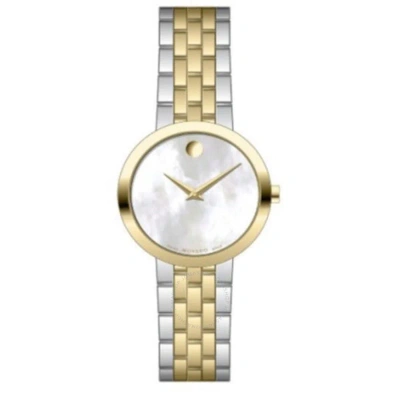 Movado Museum Classic Quartz Ladies Watch 0607812 In Two Tone  / Gold Tone / Mother Of Pearl / White / Yellow