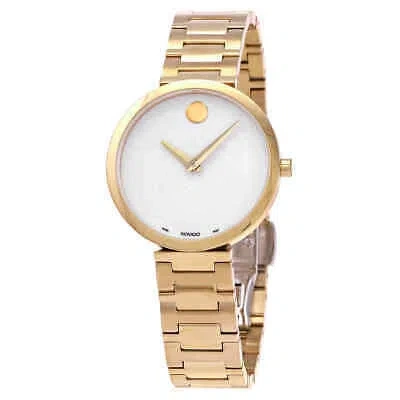Pre-owned Movado Museum Classic Quartz White Dial Ladies Watch 0607519
