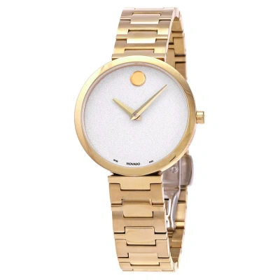 Movado Museum Classic Quartz White Dial Ladies Watch 0607519 In Gold / Gold Tone / White / Yellow